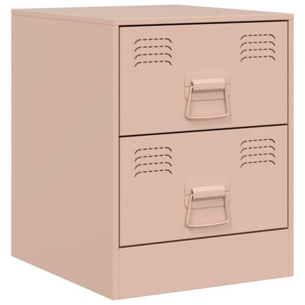 Nachttisch Rosa 34,5x39x44 cm Stahl