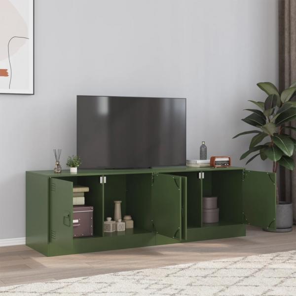 ARDEBO.de - TV-Schränke 2 Stk. Olivgrün 67x39x44 cm Stahl