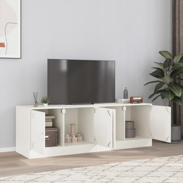 ARDEBO.de - TV-Schränke 2 Stk. Weiß 67x39x44 cm Stahl
