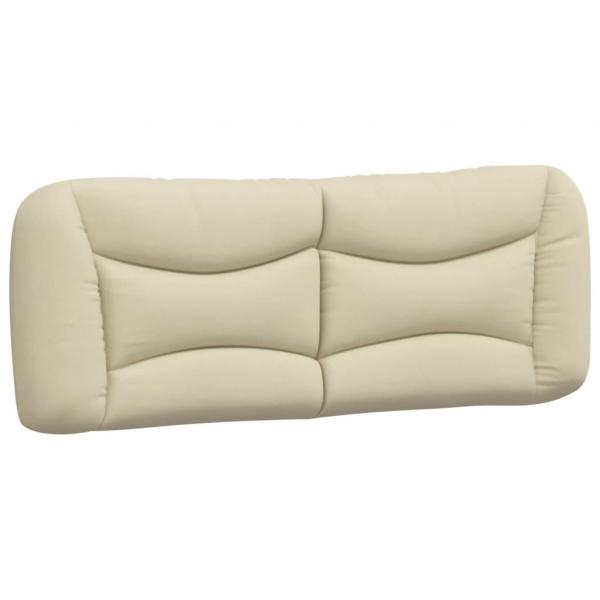 Bett mit Matratze Creme 140x190 cm Stoff