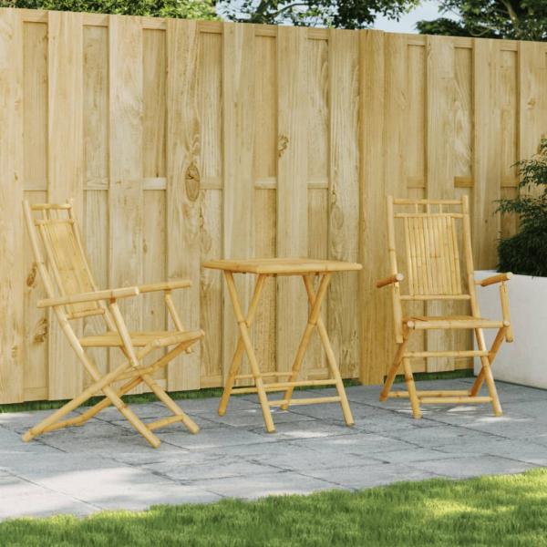 ARDEBO.de - 3-tlg. Bistro-Set Bambus