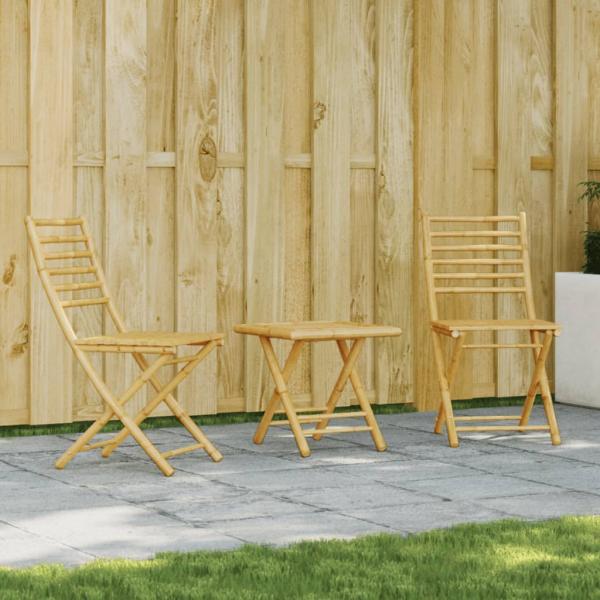 ARDEBO.de - 3-tlg. Bistro-Set Bambus