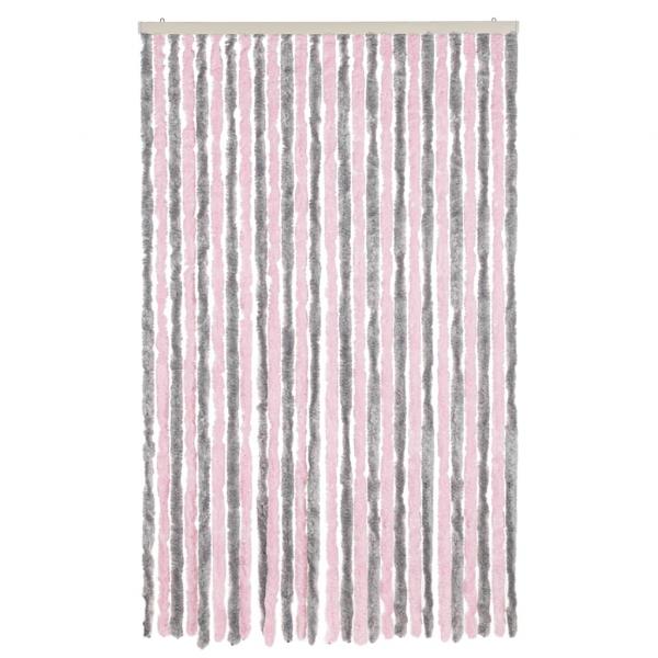 Fliegenvorhang Silbergrau und Rosa 118x220 cm Chenille