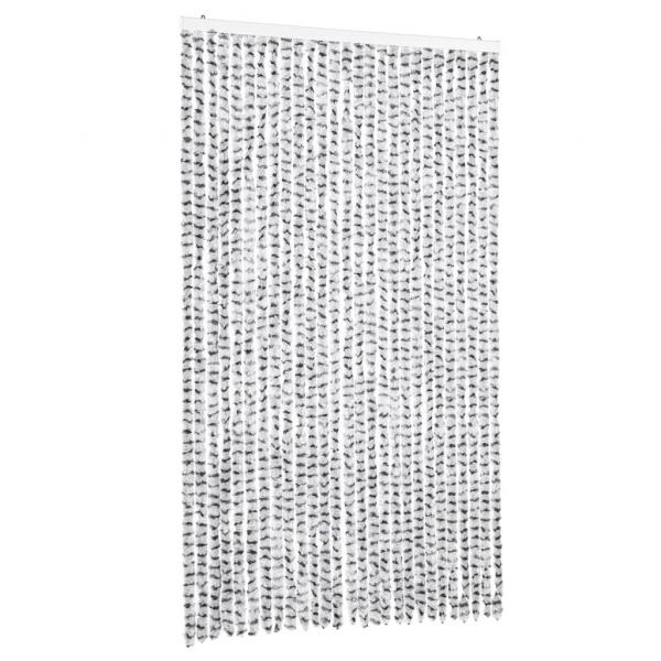Fliegenvorhang Hellgrau und Dunkelgrau 118x220 cm Chenille