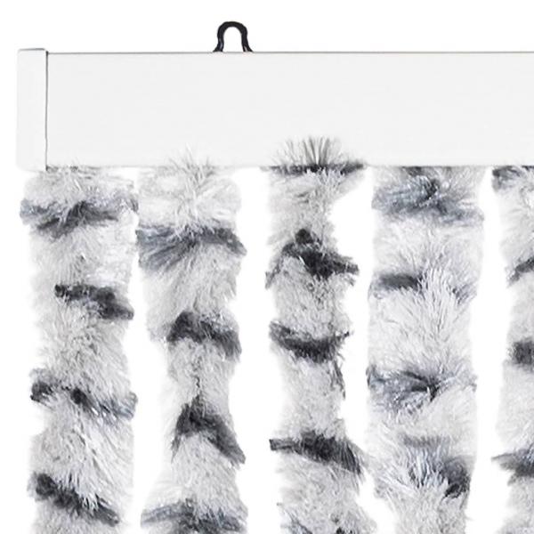Fliegenvorhang Hellgrau und Dunkelgrau 118x220 cm Chenille