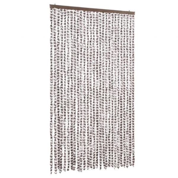 Fliegenvorhang Taupe und Weiß 118x220 cm Chenille