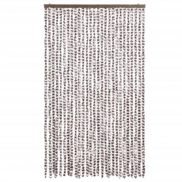 Fliegenvorhang Taupe und Weiß 118x220 cm Chenille