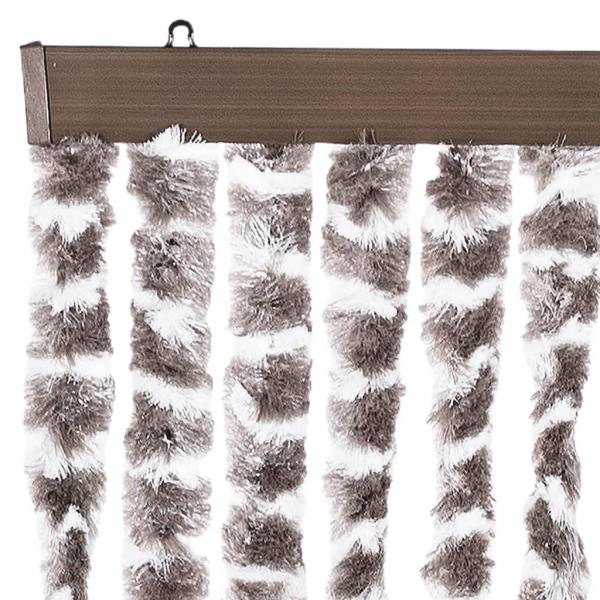 Fliegenvorhang Taupe und Weiß 118x220 cm Chenille