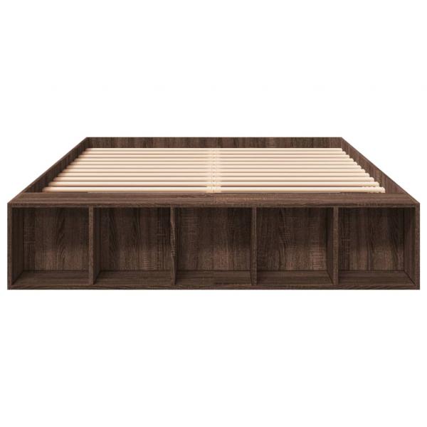 Bettgestell Braun Eichen-Optik 150x200 cm Holzwerkstoff