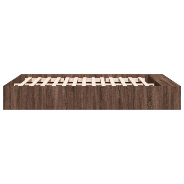 Bettgestell Braun Eichen-Optik 150x200 cm Holzwerkstoff