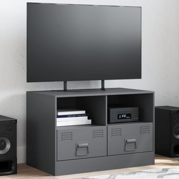 ARDEBO.de - TV-Schrank Anthrazit 67x39x44 cm Stahl