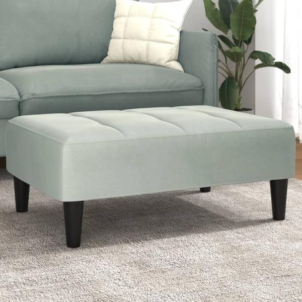 ARDEBO.de - Fußhocker Hellgrau 77x55x31 cm Samt
