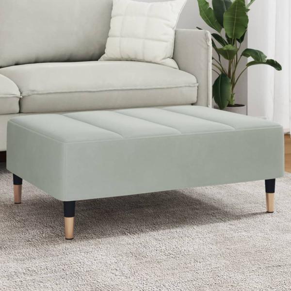 ARDEBO.de - Fußhocker Hellgrau 77x55x31 cm Samt
