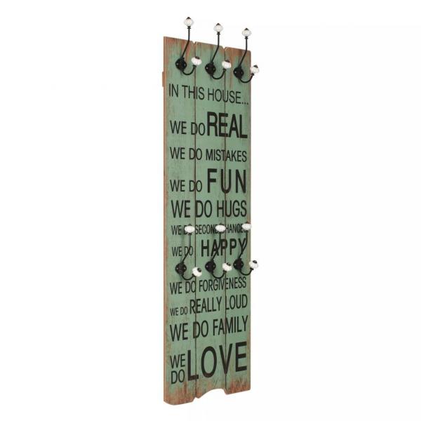 ARDEBO.de - Wandgarderobe mit 6 Haken 120x40 cm HAPPY LOVE 