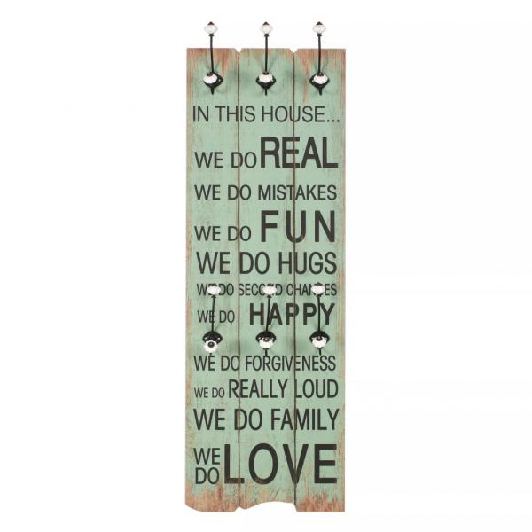 Wandgarderobe mit 6 Haken 120x40 cm HAPPY LOVE 