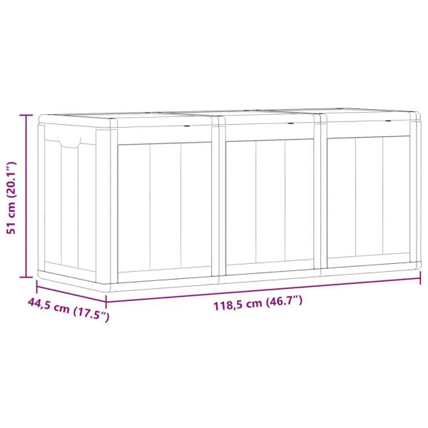 Garten-Aufbewahrungsbox 270 L Grau PP Rattan