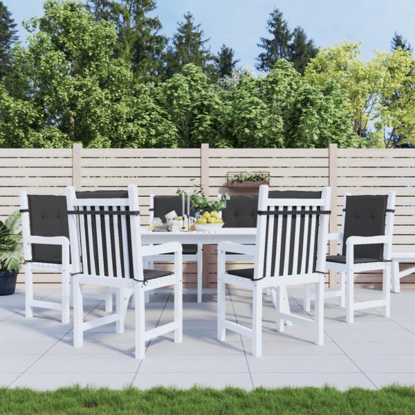 ARDEBO.de - Gartenstuhlauflagen für Niedriglehner 6 Stk. Schwarz 100x50x3cm