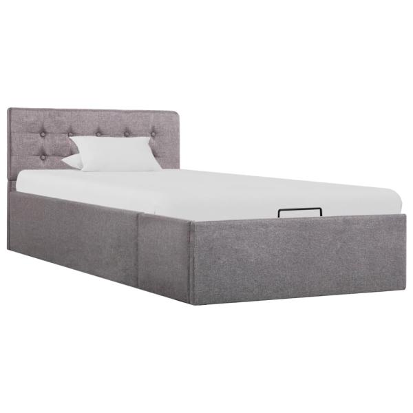 Stauraumbett Hydraulisch Taupe Stoff 100×200 cm 