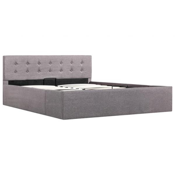 Stauraumbett Hydraulisch Taupe Stoff 140×200 cm 