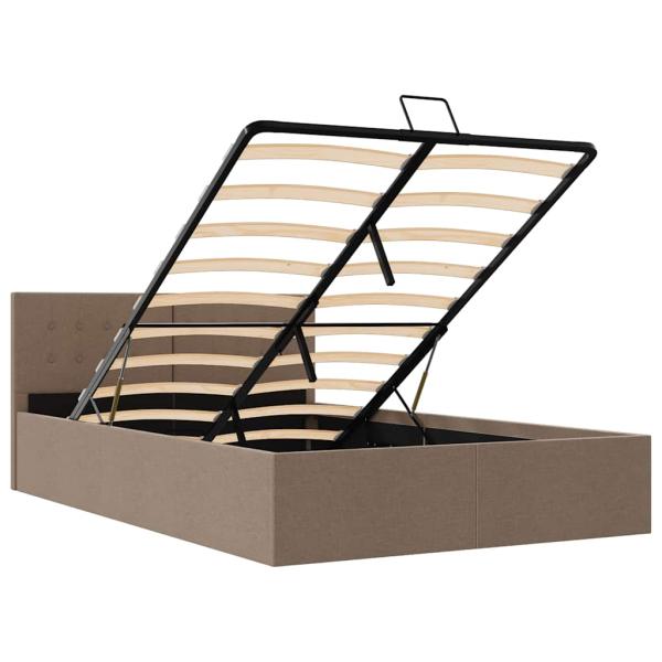 Stauraumbett Hydraulisch Taupe Stoff 140×200 cm 