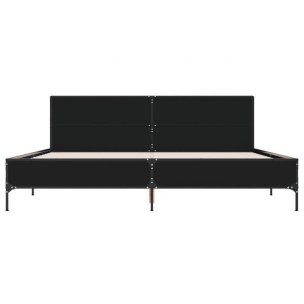 Bettgestell Schwarz 200x200 cm Holzwerkstoff und Metall