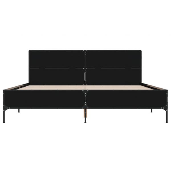 Bettgestell Schwarz 120x190 cm Holzwerkstoff und Metall