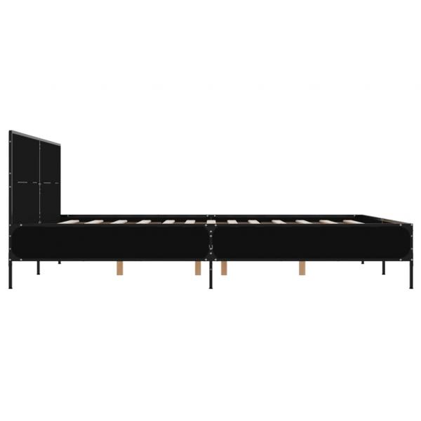 Bettgestell Schwarz 120x190 cm Holzwerkstoff und Metall