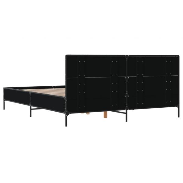 Bettgestell Schwarz 120x190 cm Holzwerkstoff und Metall