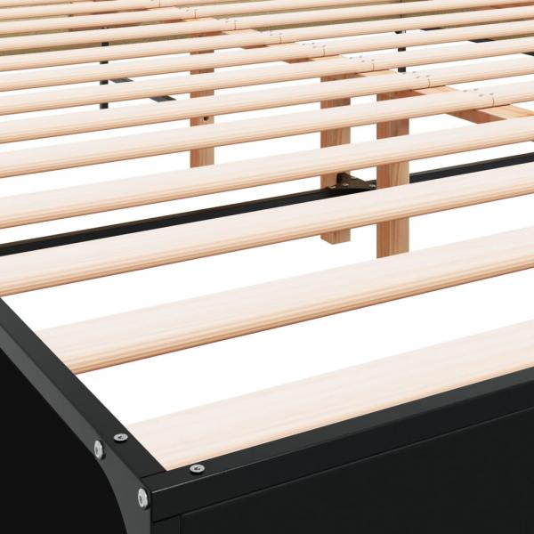 Bettgestell Schwarz 120x190 cm Holzwerkstoff und Metall