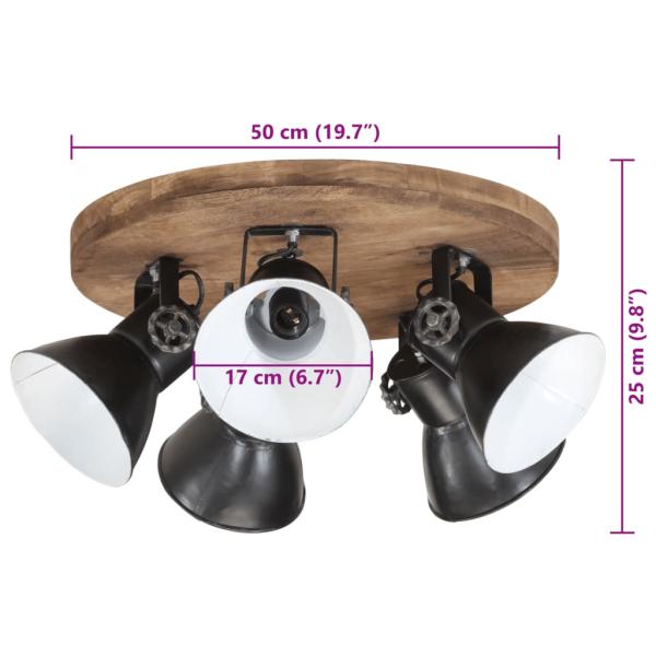 ARDEBO.de - Deckenleuchte 25 W Schwarz 50x50x25 cm E27