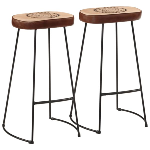 ARDEBO.de - Barhocker 2 Stk. Dunkelbraun 44x37,5x78 cm