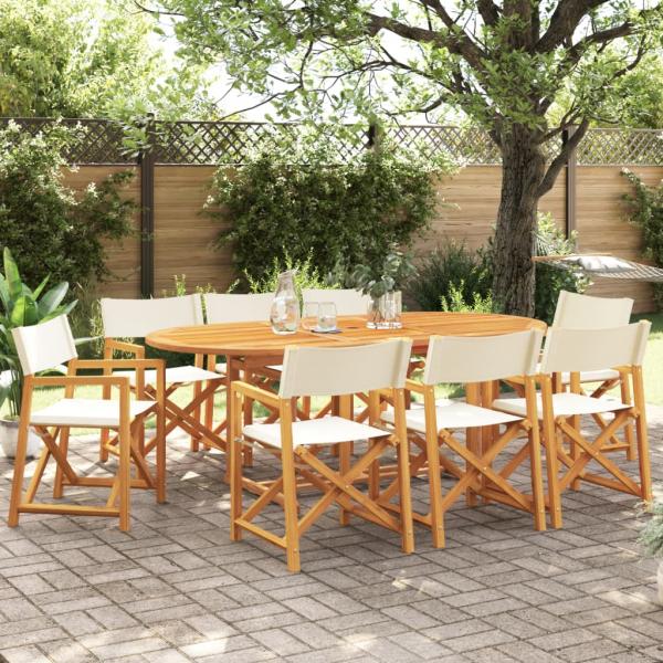 ARDEBO.de - Klappbare Gartenstühle 8 Stk. Cremeweiß Stoff