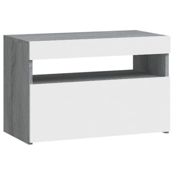 Nachttisch mit LED-Leuchten Grau Sonoma 60x35x40 cm