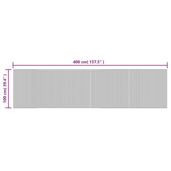 Teppich Rechteckig Grau 100x400 cm Bambus