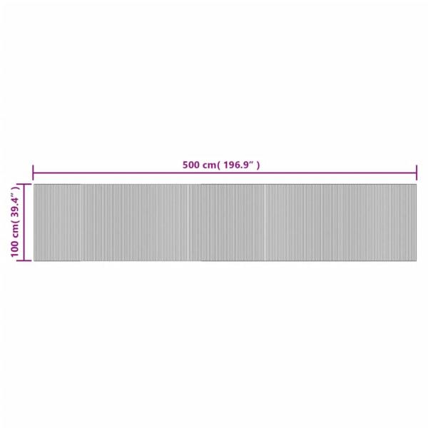 Teppich Rechteckig Schwarz 100x500 cm Bambus