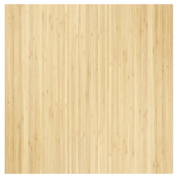 Teppich Rechteckig Hell Natur 100x100 cm Bambus