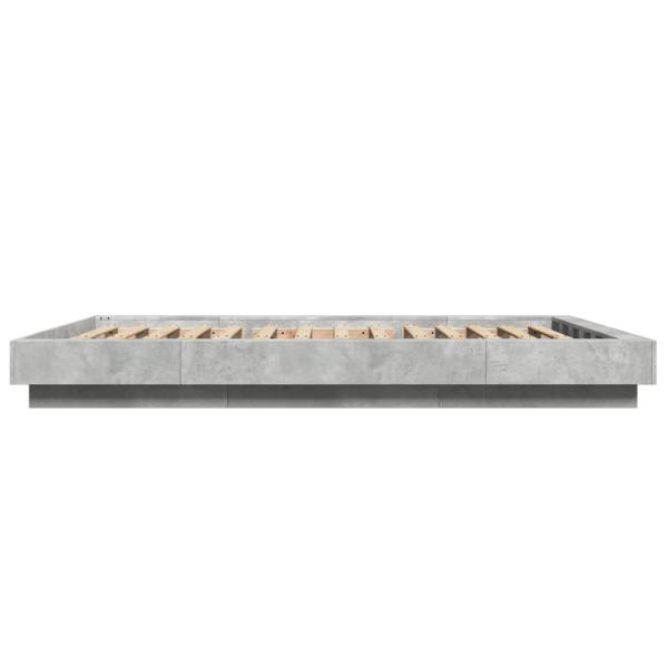 Bettgestell mit LED Betongrau 120x190 cm Holzwerkstoff