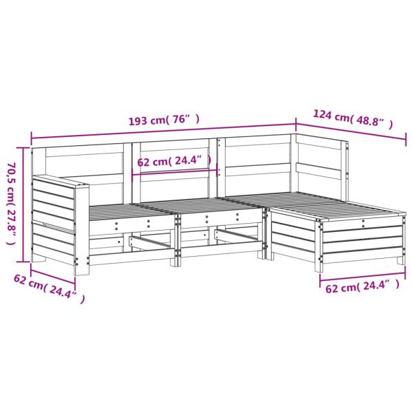 4-tlg. Garten-Sofagarnitur Kiefernholz Imprägniert