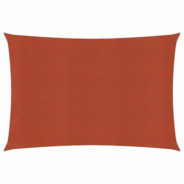 ARDEBO.de - Sonnensegel 160 g/m² Rechteckig Terrakottarot 3,5x4,5 m HDPE