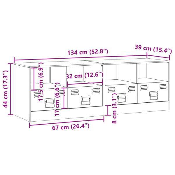 TV-Schränke 2 Stk. Rosa 67x39x44 cm Stahl