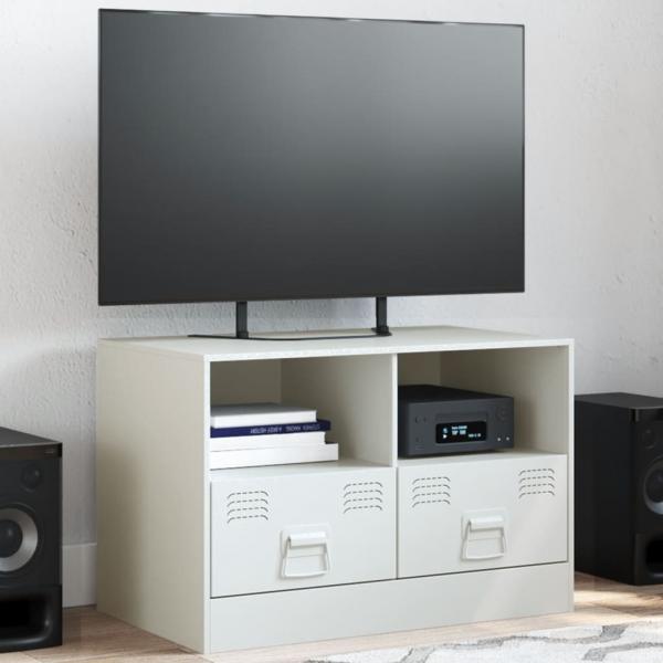 ARDEBO.de - TV-Schrank Weiß 67x39x44 cm Stahl
