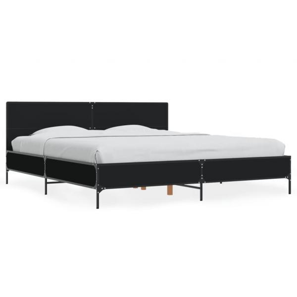 ARDEBO.de - Bettgestell Schwarz 180x200 cm Holzwerkstoff und Metall