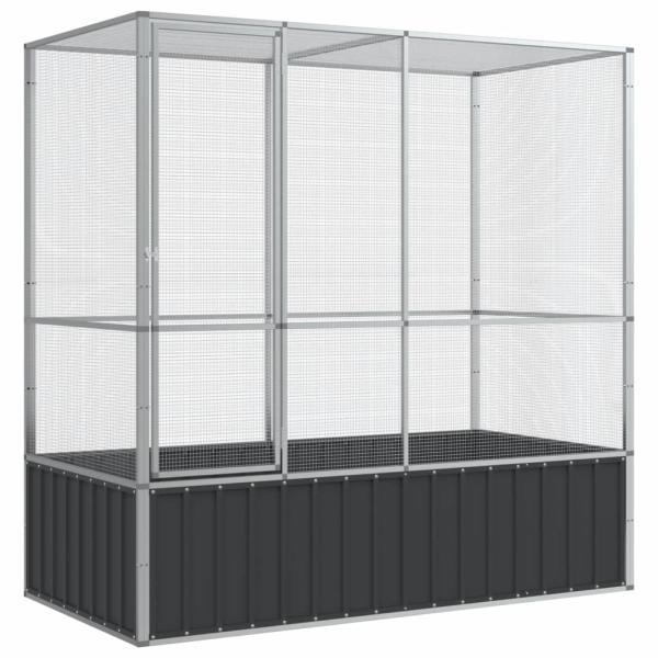 Voliere Silbern 210,5x107x212 cm Stahl