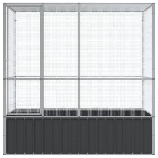Voliere Silbern 210,5x107x212 cm Stahl