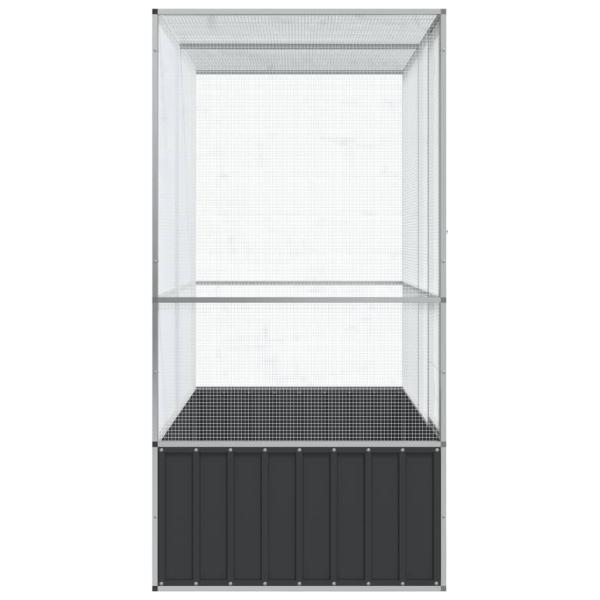 Voliere Silbern 210,5x107x212 cm Stahl