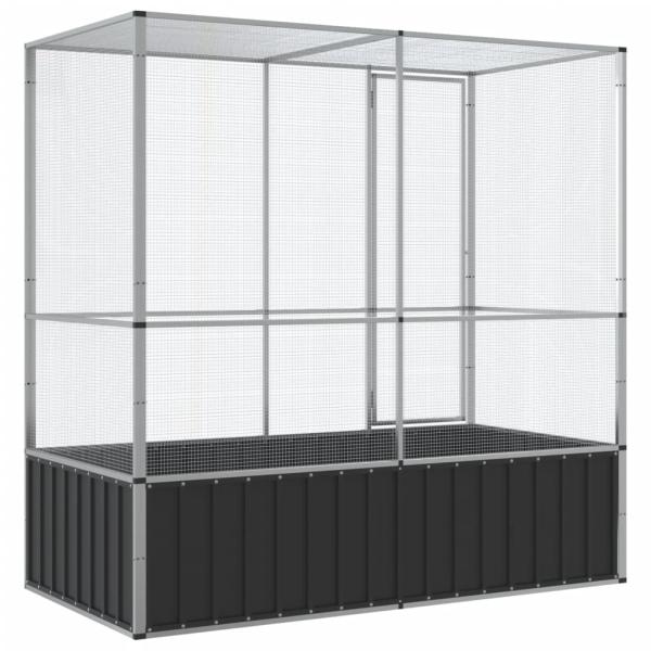 Voliere Silbern 210,5x107x212 cm Stahl