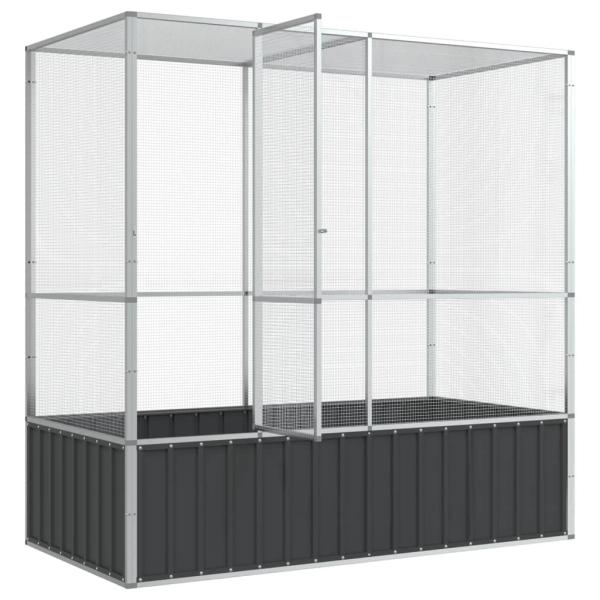 Voliere Silbern 210,5x107x212 cm Stahl