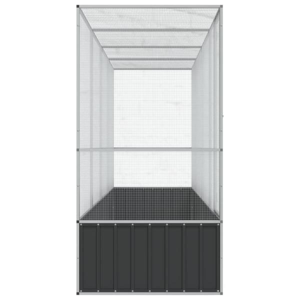 Voliere mit Erweiterung Silbern 418,5x107x212 cm Stahl