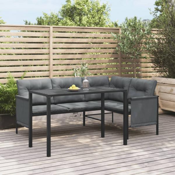 ARDEBO.de - Garten-Esstisch Anthrazit 110x54x70 cm Stahl