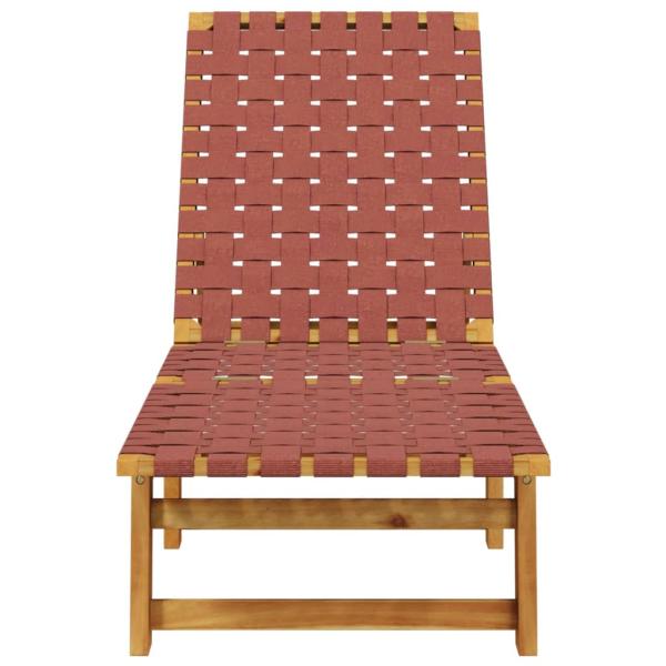 Sonnenliegen 2 Stk. Rot Massivholz Akazie und Stoff
